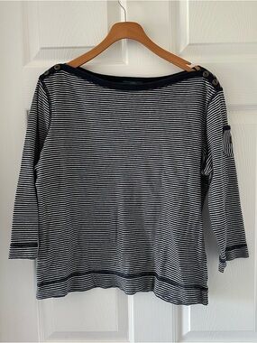 Lauren Jeans Co Ralph Lauren Striped Nautical  boatneck top Size L
